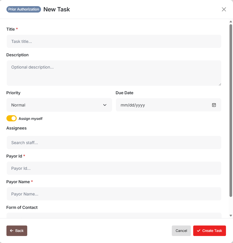Create new task